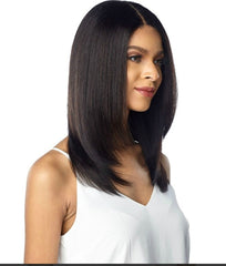 Straight, Layered, Natural Black, Lace Front Wig