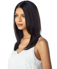 Straight, Layered, Natural Black, Lace Front Wig